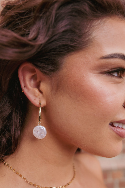 Carina Pearl Earrings - Gold