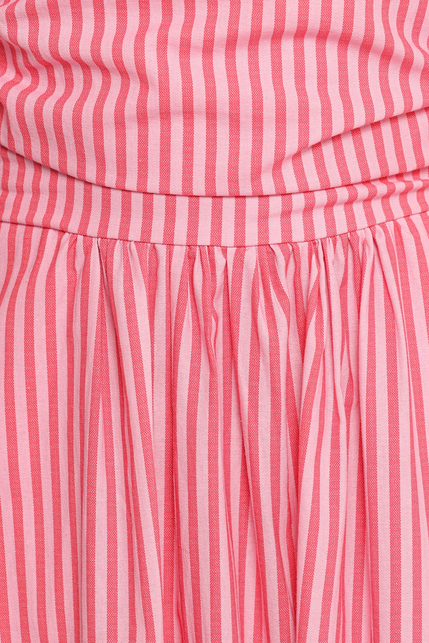 Chlo Puff Sleeve Midi Dress - Red Stripe