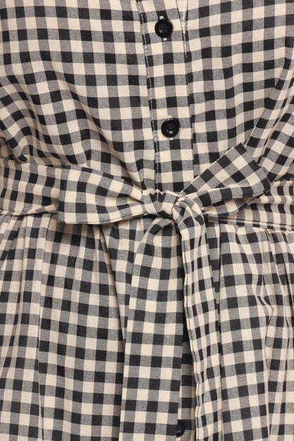 Dixon Maxi Dress - Black Cream Gingham