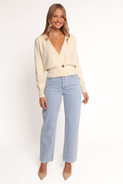 Caterina Button Cardigan - Cream